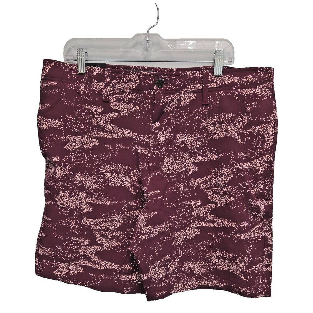 Under‎ Armour Golf Shorts Mens 38 Maroon Storm UA Printed Tech Performance NWT